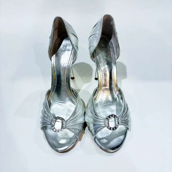 ALDO Mogalecity silver open  toe sandals - Picture 2 of 9